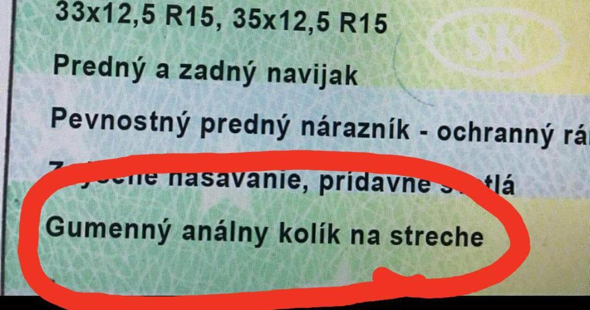 Slovenka dostala nový techničák. Bolo v ňom toto. Dôvod je zaujímavý!