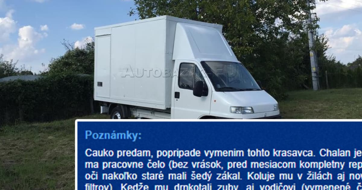 Tento chalan predáva svoje auto. Na geniálnom inzeráte si dal určite veľmi záležať