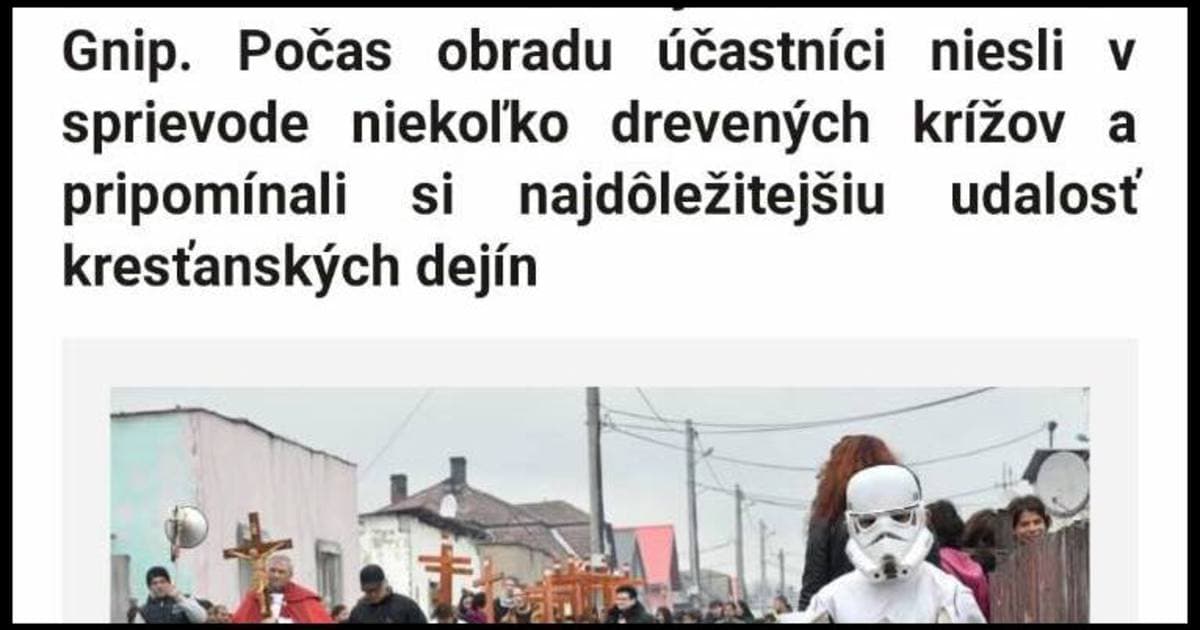 Veľmi zaujímavá fotka z krížovej cesty v rómskej osade v Trebišove