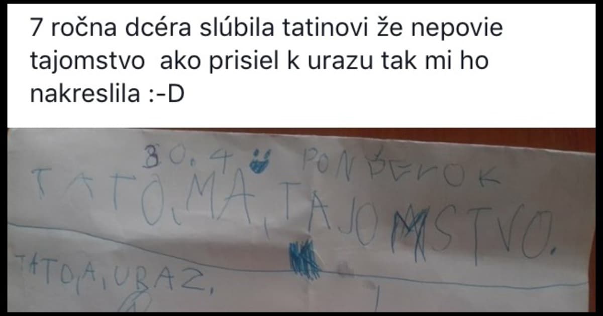 Dcéra sľúbila tatinovi, že nepovie tajomstvo. Tak ho nakreslila!