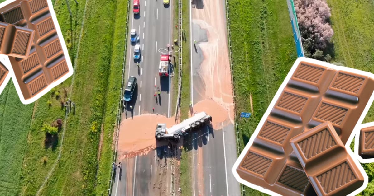 Kuriózna, sladká nehoda! Diaľnicu v Poľsku zaplavili tony čokolády