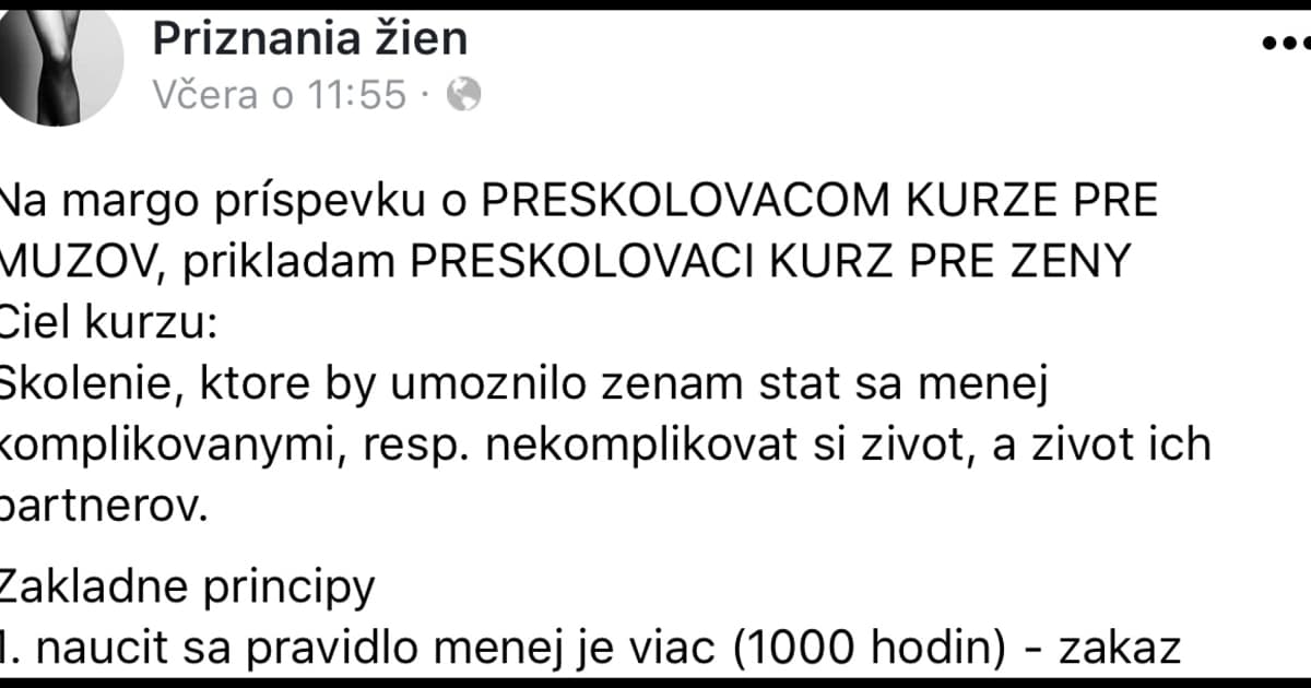 Po kurze pre mužov ovládol slovenský internet preškoľovací kurz pre ženy!