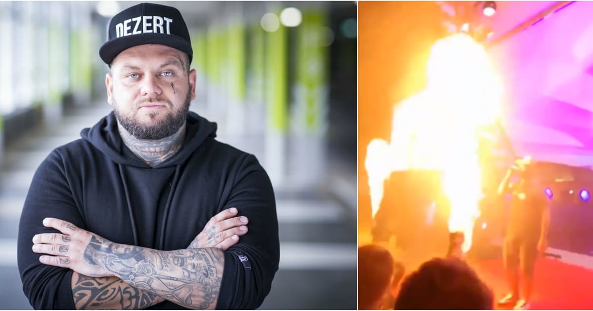 Raper Kali počas nedávneho koncertu takmer skončil v plameňoch