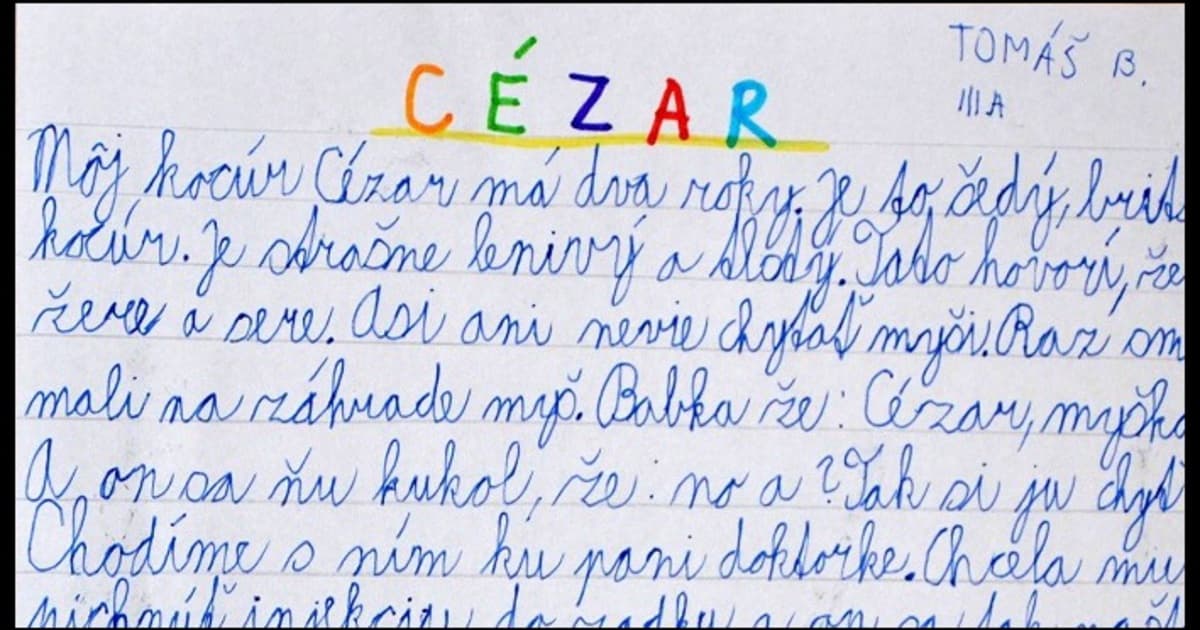 Slohová práca tretiaka Tomáša si zaslúži obdiv!