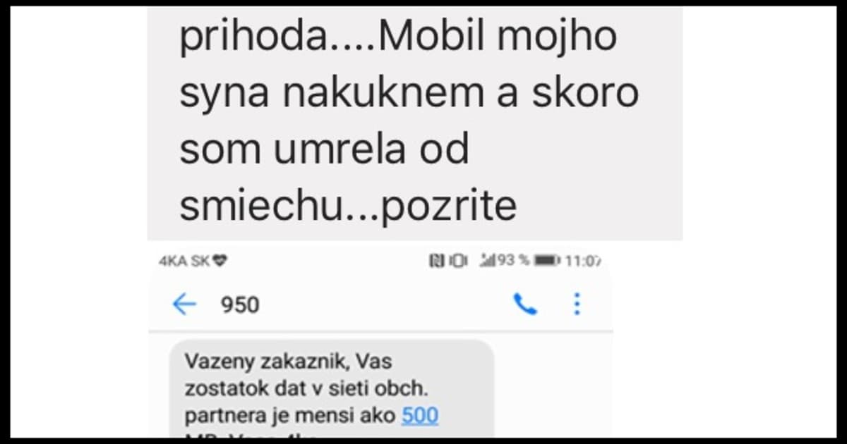 Zuzka pozrela do synovho mobilu. Skoro umrela od smiechu.