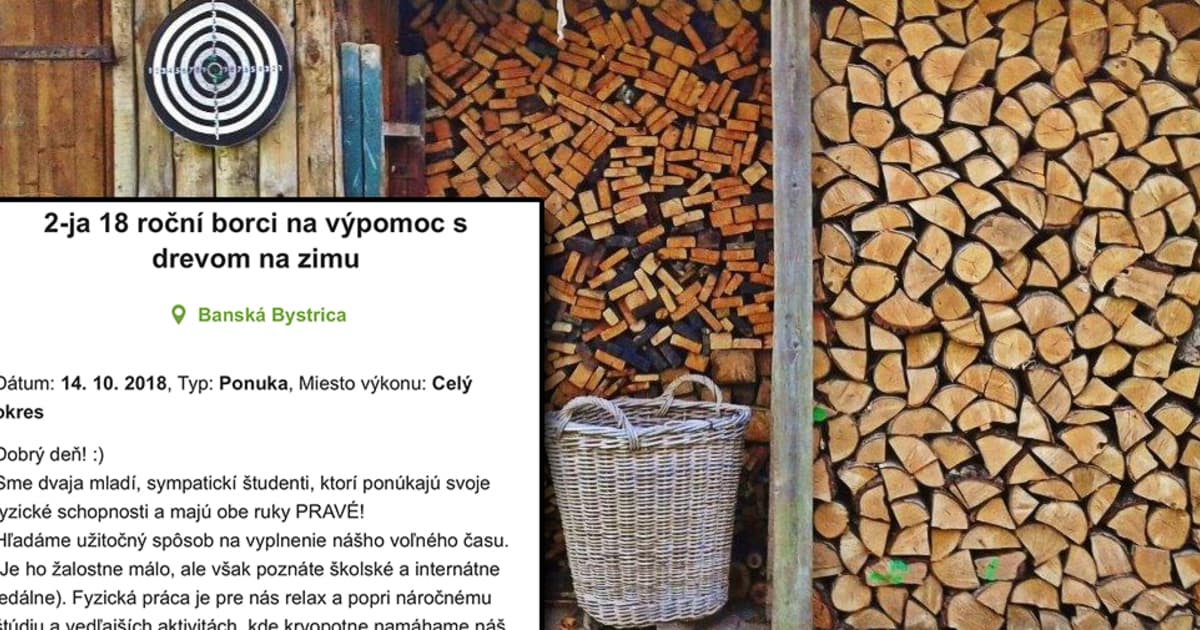 Dvaja Slováci ponúkajú výpomoc s drevom. Napísali si jeden z najoriginálnejších inzerátov!