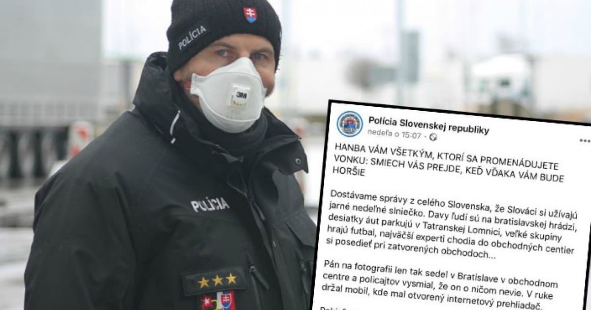 Polícia Slovenskej republiky zverejnila varovný status: „Hanba vám všetkým, smiech vás prejde!“