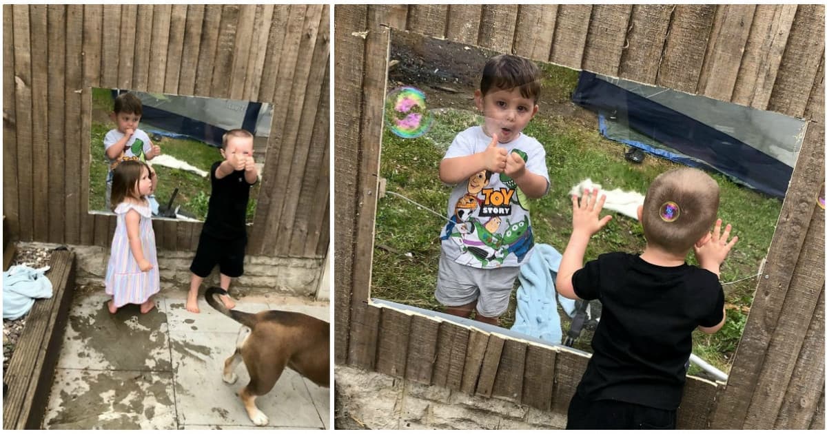 Títo malí susedia sa spolu môžu hrať aj v karanténe. Ich mama urobila v záhrade geniálne riešenie