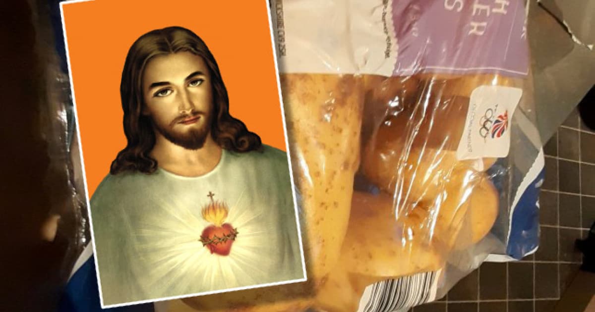 Žena tvrdí, že sa jej na balíku zemiakov zjavil Ježiš. Jej manžel to potvrdil, no ostatní ľudia to vidia inak