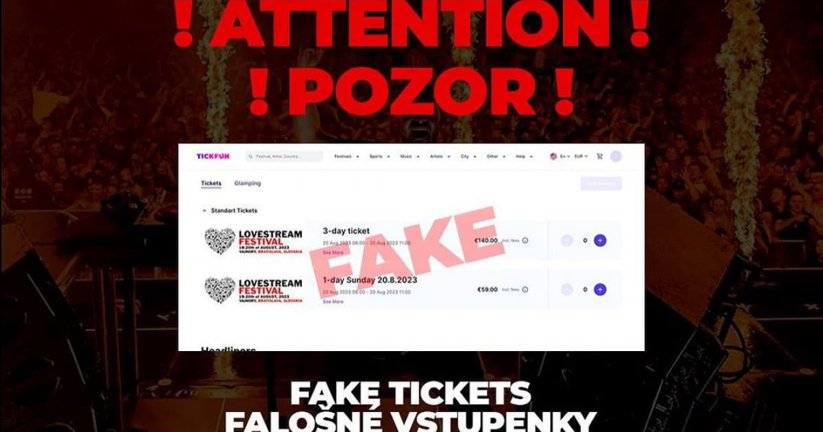 POZOR! Predávajú sa falošné vstupenky na festival Lovestream